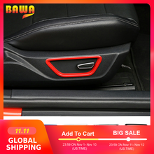 Hangup 5 cor abs botão de ajuste do assento carro decoração anel interior adesivos apto para ford mustang 2015 up estilo do carro 2024 - compre barato