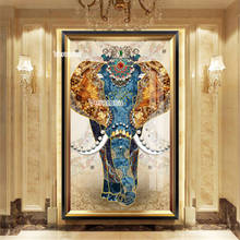 5D Diy Full Drill Diamond Painting Elephant Living Room Animal Dotz Diamond Embroidery Cross Stitch Kit Thailand Home Decor 2024 - buy cheap