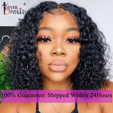 Curly Human Hair Wigs Bob 4x4 Lace Closure Wigs Brazilian Deep Wave Lace Front Human Hair Wigs For Black Women Ever Beauty Remy 2024 - buy cheap
