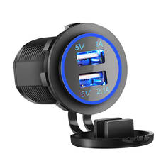 Cargador USB Universal para coche, adaptador de corriente LED azul de 5V/3,1a, toma de corriente impermeable para vehículos de cc 12V-24V, cargador de teléfono 2024 - compra barato