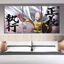 3 Piece Decorative Painting Poster New Fashion Office Home Mural One Punch Man Anime Artwork Painting Fanxin Wholesale 2024 - buy cheap