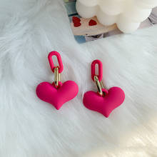 Pendientes colgantes de corazón de amor para mujer, aretes colgantes huecos, regalo de San Valentín, pendientes rosas sexys para amigos 2024 - compra barato