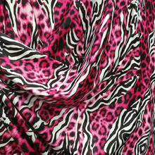 Tecido de malha de seda elástica para leite/elastano, 4 vias, rosa/vermelho, listra, leopardo, costura diy, roupa feminina 2024 - compre barato