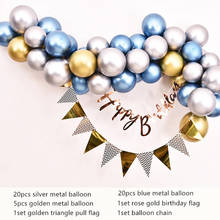 Balões garland arco kit pastel macaron azul branco metálico azul balões festa de aniversário do casamento do chá de fraldas decoração balão 2024 - compre barato