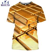 Mamba-Camiseta de manga corta con estampado 3D para hombre y mujer, camisa dorada con diamantes, cuello redondo, ropa deportiva de calle 2024 - compra barato