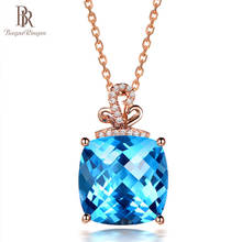 Bague Ringen-collar de Aguamarina geométrica para mujer, joyería de lujo de plata 925, accesorios de compromiso femeninos de Color oro rosa 2024 - compra barato