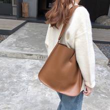 Bolsa de ombro feminina casual, bolsa de couro composto e de cor marrom, bolsas grandes para mulheres, 2 peças 2024 - compre barato