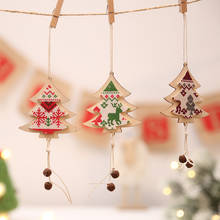 3Pcs Christmas Ornament Wooden Hanging Pendants Star Xmas Tree Christmas Decor Decorations for Home Party 2021 New Year Navidad 2024 - buy cheap