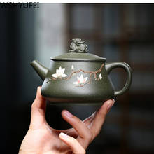 WSHYUFEI Yixing-TETERA de arcilla púrpura hecha a mano, Barro Verde de mineral crudo famoso, juego de té y tetera, hervidor doméstico de 240ml 2024 - compra barato