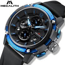 MEGALITH New Sport Watches Men Top Brand Luxury 30m Waterproof Luminous Blue Watches Man Fashion Chronograph Quartz Wristwatches 2024 - buy cheap