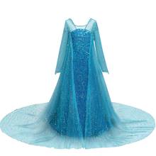 Vestido de princesa con lentejuelas de fantasía para niña, disfraz de fiesta para Cosplay, Halloween, Carnaval y nieve 2024 - compra barato