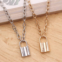 CHICVIE Fashion Lock Chain Pendants&Necklaces For Women Hip-hop Silver Padlock Necklace Punk Stainless Steel Necklaces SNE190303 2024 - buy cheap