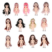 16cm Flexible 13 Joints Doll  Body Mannequin Girl with Head Hair Full Set for Doll Custimizing DIY Making 2024 - buy cheap