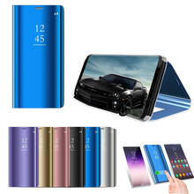 Умный зеркальный чехол для телефона Samsung Galaxy S10 S9 S8 Plus A6 A8 A7 Note 8 9 A10 A30 A40 A50 A60 A70 M10 M20 M30, задняя крышка 2024 - купить недорого