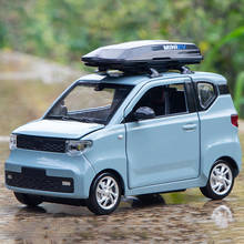 WULING-modelo de coche de aleación en miniatura para niños, vehículo de Metal MINI EV, decoración de colección, regalos para niños, juguetes bonitos, 1:24 2024 - compra barato