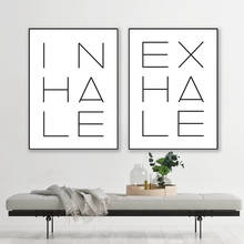 Inhale Exhale Typography Print Yoga Poster Minimalist Quotes Wall Art Canvas Painting Nursery Quote Pictures Home Wall Decor 2024 - buy cheap