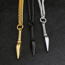 Men's Fashion Punk Jewelry Gold Black Silver Color Arrow Cross Pendant Long Chain Necklace Mens Stainless Steel Hip Hop Necklace 2024 - buy cheap