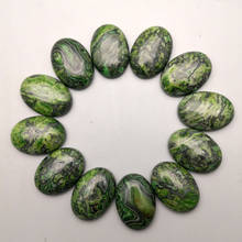 fashion 12pcs green agates 25x18mm natural stone beads cabochon for jewelry fashion Ring accessories no hole wholesale 2024 - buy cheap