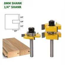 2PC/Set 8MM 1/4" 6.35MM Shank Milling Cutter Wood Carving Tongue Groove Joint Router Bit T Slot Assemble Milling Cutter for Wood 2024 - buy cheap