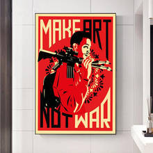 Make Art Not War Bar плакаты и принты, Картина на холсте, настенные картины для гостиной, абстрактное украшение, домашний декор Obrazy 2024 - купить недорого