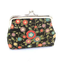 Bolso pequeño a la moda para mujer, monedero de lujo para mujer, monedero pequeño Retro con flores, cartera de mano, tarjetero 2024 - compra barato