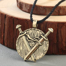 QIAMNI Vintage Double Sword Victor's Knight Valknut Slavic Amulet Pendant Necklaces Punk Norse Men Viking Runes Jewelry Collier 2024 - buy cheap