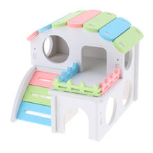 Colorful Hamster Hideout House, Gerbil Villa Living Hut Cabin Play Toys for 2024 - buy cheap