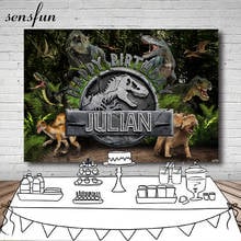 Sensfun-Fondo de fiesta de dinosaurio Jurásico para estudio fotográfico, telón de fondo para fiesta de Feliz Cumpleaños de niños, 7x5 pies 2024 - compra barato