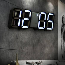 Настенные часы с 3d-дисплеем, светодиодный цифровой современный дизайн, декор для гостиной, будильник, ночной люминесцентный Настольный дисплей 2024 - купить недорого