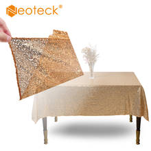 Neoteck 180x 120cm Sparkly Sequin Tablecloth Backdrop Wedding Party Table Cloth Decoration Table Cloth Sequin Table Runner 2024 - buy cheap