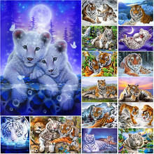 DIY 5D Tiger Diamond Painting Full Round Drill Set Rhinestone Embroidery Beaded Pictures Cross Stitch Kit Handmade Art Decor 2024 - buy cheap