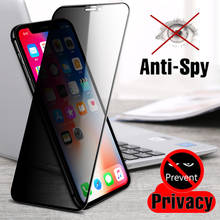 Vidro protetor anti-espionagem 9H para iPhone 12 11 Pro XS Max X XR Mini protetor de tela no filme iPhone 7 8 6 6S Plus SE 2020 2024 - compre barato