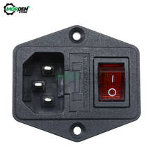 250V 10A Electrical AC Power Socket 3-Pin Red LED 250V Rocker Switch 10A Fuse Holder Male Inlet Connector Socket 2024 - buy cheap