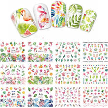 12design/folha adesivo para unhas arte de beleza transferência por água deslizante adesivos para unhas palmeira tropical flamingo pássaro cacto pinheiro apple BN913-924 2024 - compre barato