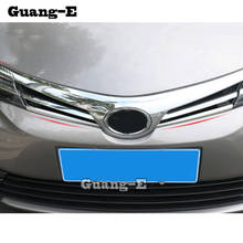 Car styling protection detector ABS Chrome trim Front bottom Grid Grill Grille Around For Toyota Corolla Altis 2017 2018 2019 2024 - buy cheap