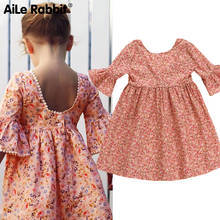 Cute Toddler Kid Baby Girl Long Sleeve Floral Party Princess Boho Pageant Dress 2024 - buy cheap