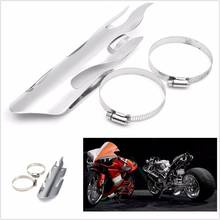 Nova motocicleta chrome chama tubo de escape silenciador calor escudo capa protetor calcanhar para harley chopper cruiser 2024 - compre barato