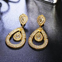 New Luxury Tear Drop Wedding Earrings Setting with Cubic Zirconia Women Fashion Earrings Allergy Free 2024 - buy cheap