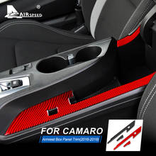 AIRSPEED for Chevrolet Camaro 2016 2017 2018 2019 Accessories for Camaro Sticker Carbon Fiber Interior Trim Armrest Box Panel 2024 - buy cheap