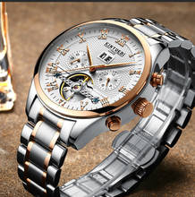 Luxury brand Tourbillon Mechanical Watch Men Gold Leather Automatic Wrist Watches reloj hombre relogio masculino waterproof hour 2024 - buy cheap