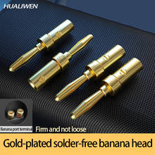 4pcs 24K Gold-plated Copper Banana Speaker Plug Connector Adapter Audio Banana Connectors for Speaker Wire Amplifiers 2024 - buy cheap