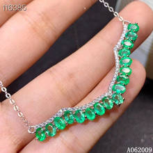 KJJEAXCMY fine jewelry 925 Sterling Silver inlaid natural emerald fashion girl Pendant Necklace support test hot selling 2024 - buy cheap