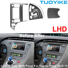 LHD RHD Real Carbon Fiber Console Dashboard Central Gear Shift Panel Trim Cover Navigation FrameSticker For Toyota Prius 2012-15 2024 - buy cheap