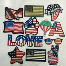 1PCS America Style Embroidery Iron On Applique Sewing Supplies For DIY Apparel Clothes Decor Star Sunglasses Fabric Patch 2024 - buy cheap