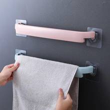 Plastic Towel Holder Wall Mount Adhesive Single Bar Shelf Bathroom Storage Rack Storage Rack Hanger Clip Seamless Hook 2024 - buy cheap