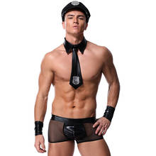 Black Men Police Officer Cosplay Outfit Sexy Policeman Costume Adult Halloween Clothes Night Club Party Wear Carnival Uniform 2024 - buy cheap