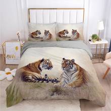 Animal Tiger Duvet Cover Sets 3D Bedding Set Quilt Covers Comforter Case Pillowcases Gray Bed Linen King Queen Full Home textile 2024 - buy cheap