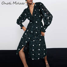 Onoti Molazo Long Dress Women Casual Elegant Ladies Long Sleeve Chic Fashion Vestidos Vogue Maxi Dresses Female 2019 Autumn New 2024 - buy cheap