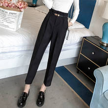Korean Office lady high waist straight pants casual harem pants women black pants new suit pants loose pants women trousers 2024 - buy cheap