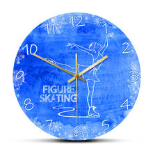 Бесшумные настенные часы леди на льду, Фигурное катание на коньках, современные настенные часы, фигурист на льду, уникальный домашний декор, спортивные настенные художественные часы 2024 - купить недорого